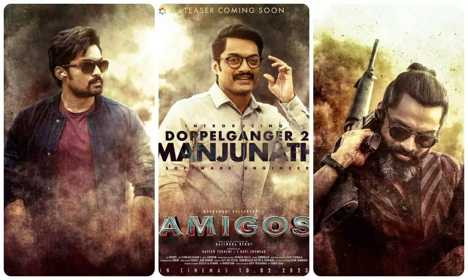 Amigos: కల్యాణ్ రామ్ సినిమా టీజర్ రిలీజ్ డేట్ | Kalyan Ram's 3 looks from Amigos  Movie have been released